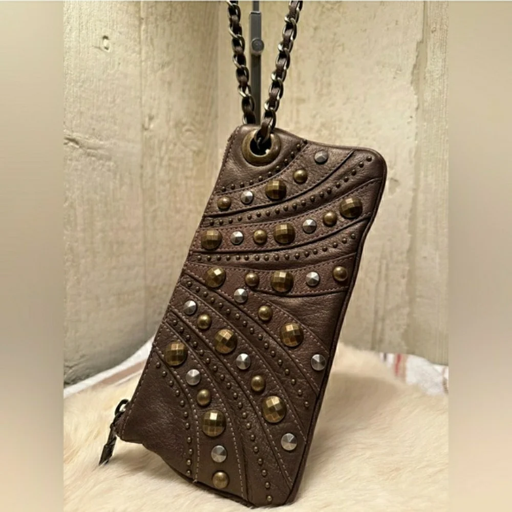 Betsey Johnson - Studded Brown Wristlet